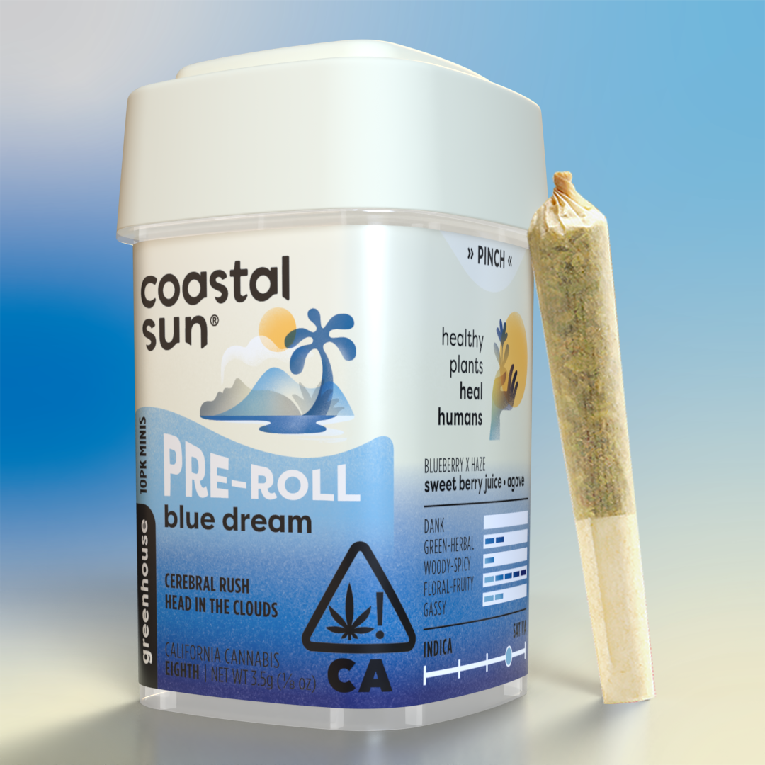 Photograph of product: Coastal Sun | Preroll 10Pk (.35) | Blue Dream