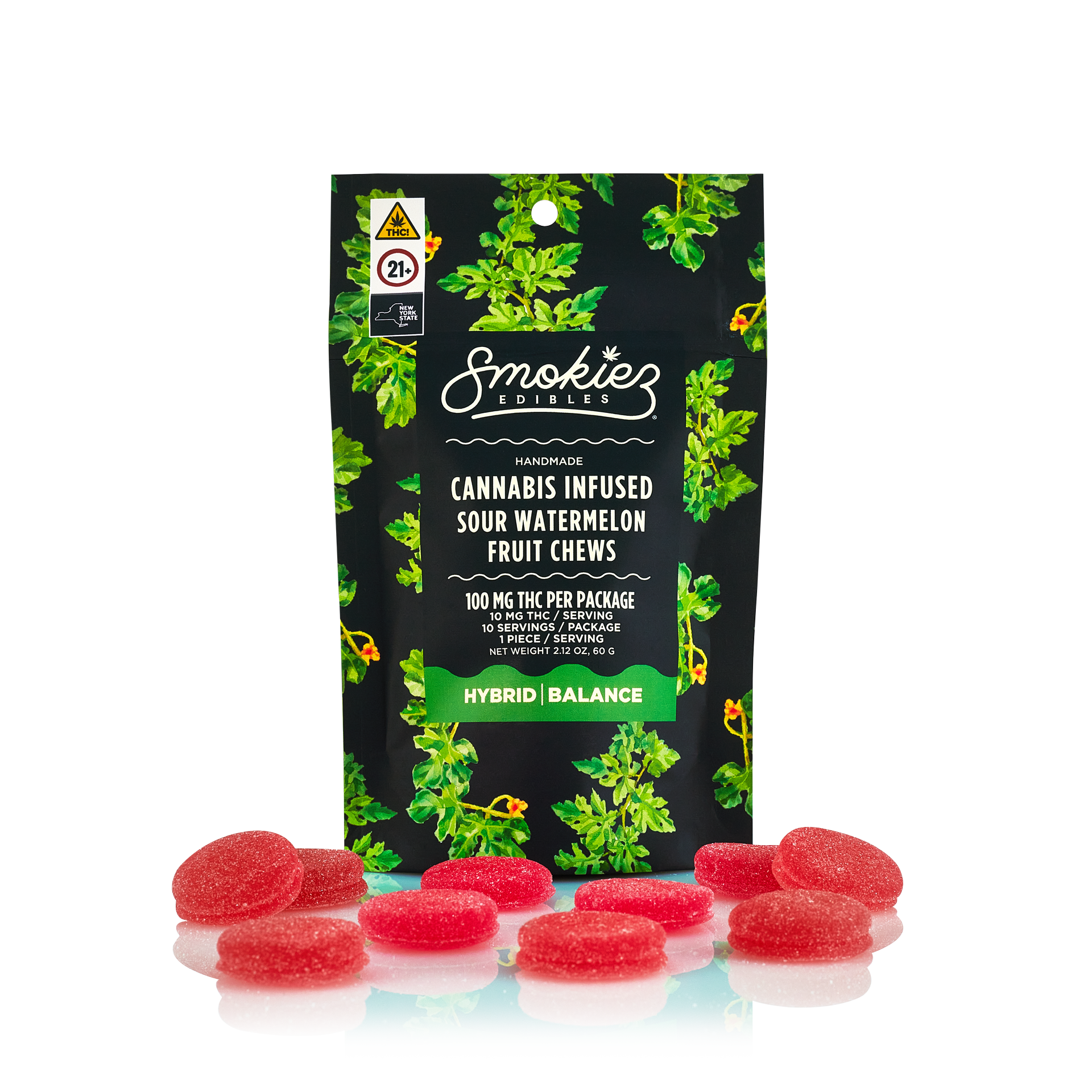 Photograph of product: Smokiez - Sour Watermelon - Hybrid - Gummies 10pk