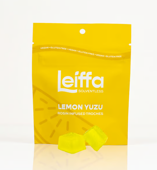 Photograph of product: Leiffa Lemon Yuzu (H) Live Rosin Troches 50mg (10pk)