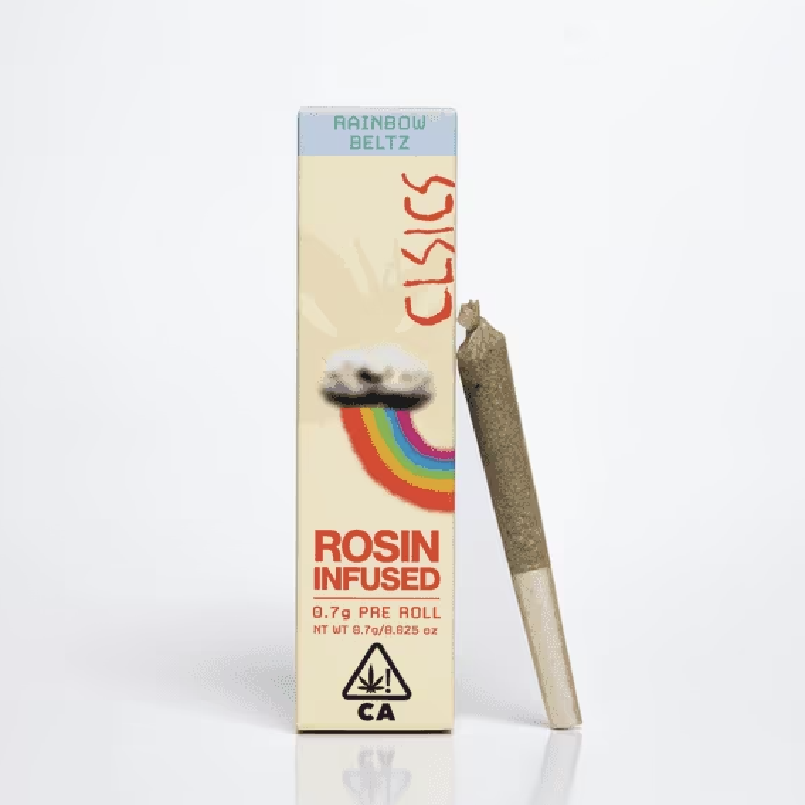 Photograph of product: Rainbow Beltz (H) Rosin INFUSED PREROLL .7g - CLSICS
