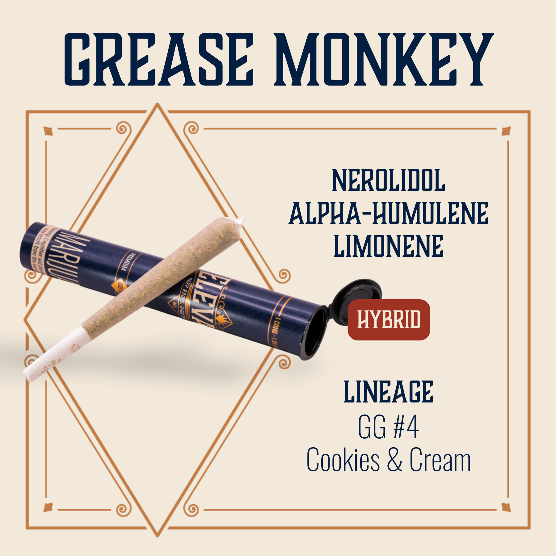 Photograph of product: 1g Preroll | Grease Monkey