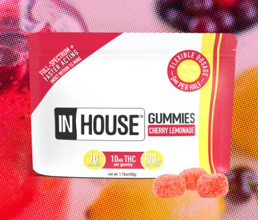 Photograph of product: IN HOUSE CHERRY LEMONADE GUMMIES 10PK 100MG