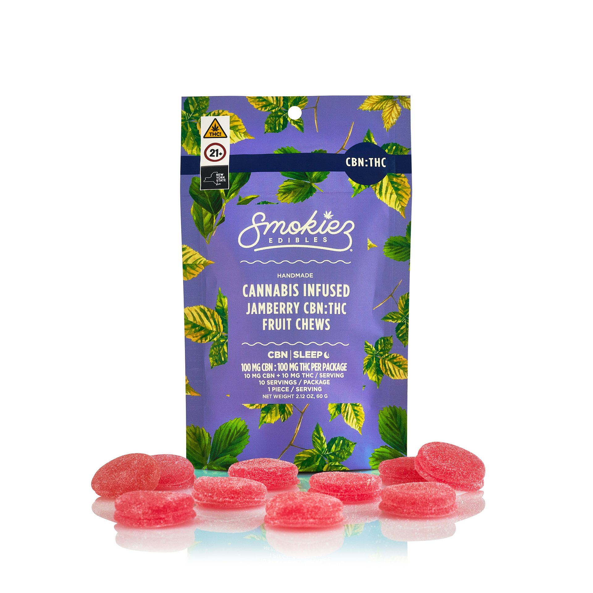 Photograph of product: Smokies | Jamberry | CBN:TH-oui 1:1 | CBN:100mg TH-oui Fruit Chews
