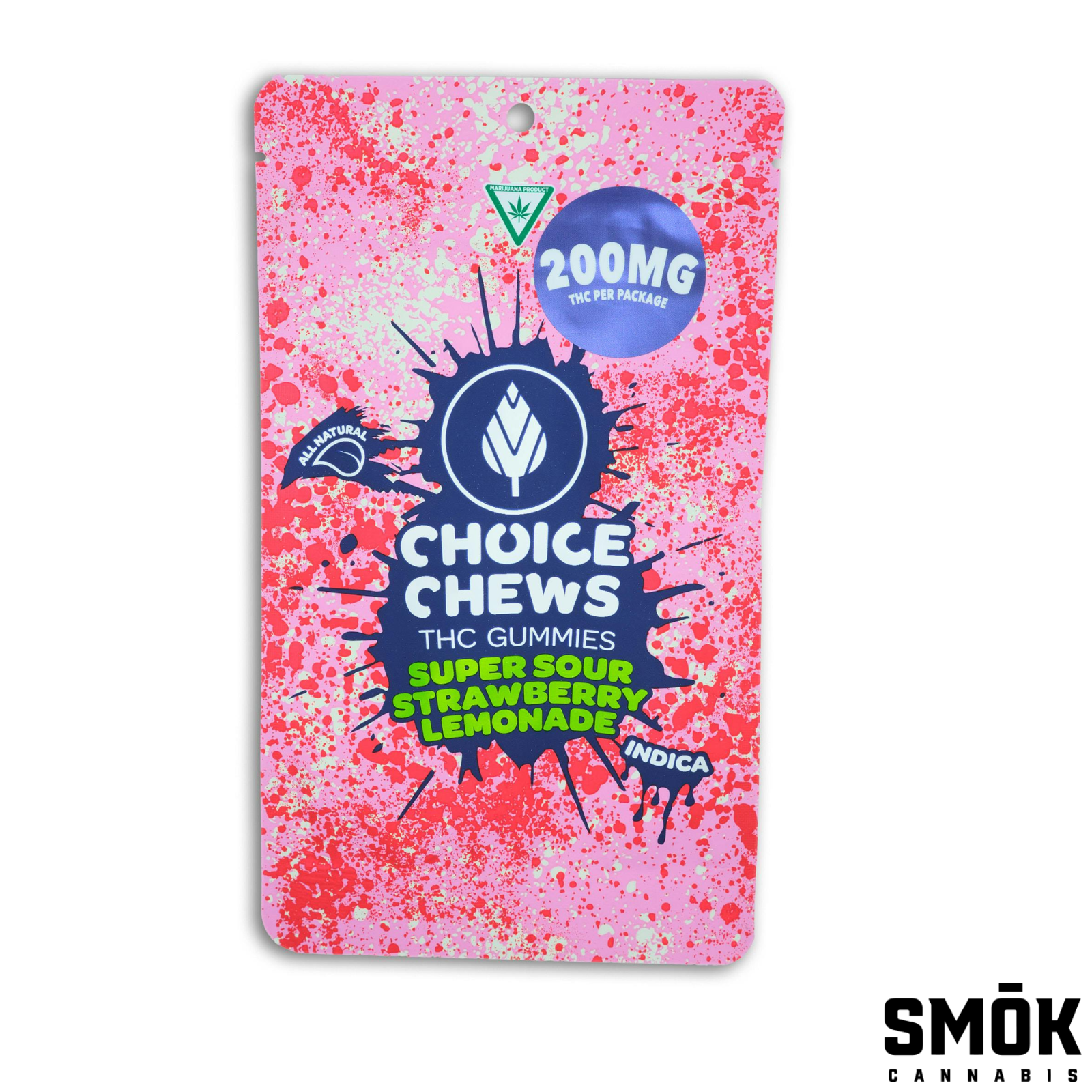 Photograph of product: Choice Chews Oui'd Super Sour Strawberry Lemonade 200mg