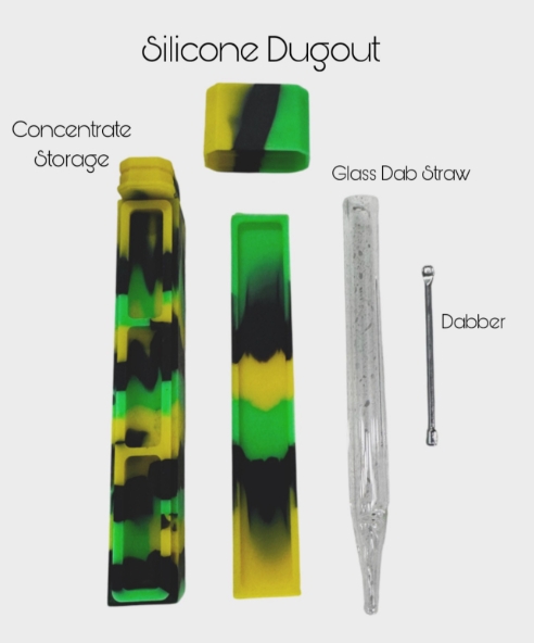 Photograph of product: NC Dugout - Silicone Dugout (Green,Black,Yellow)