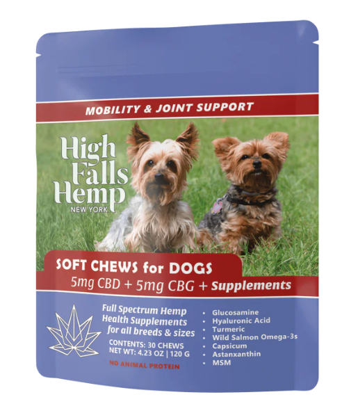Photograph of Product: Dog Soft Chews (Hickory and Sweet Potato) High Falls Hemp | Dog Treats (5mg CBD + 5mg CBG)