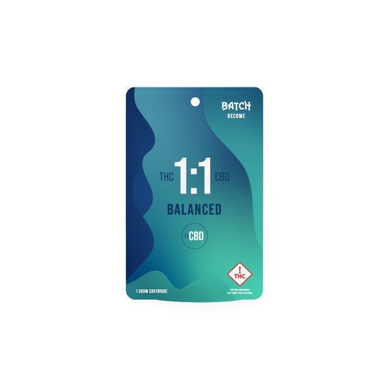 Photograph of product: Batch Balanced 1:1 TH-oui:CBD Cartridge 1g