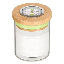 Photograph of product: StashLogix | Small Bamboo Glass Jar