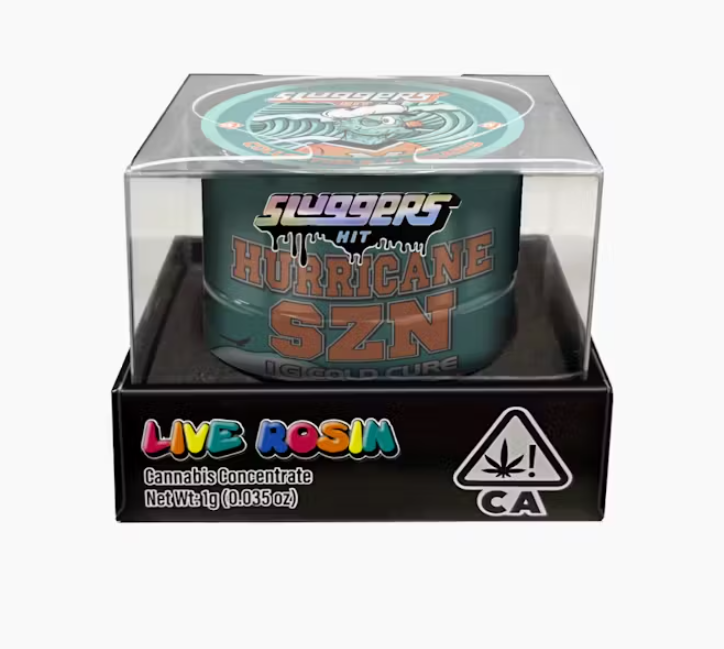 Photograph of product: Sluggers Hit Hurricane SZN Live Rosin 1g