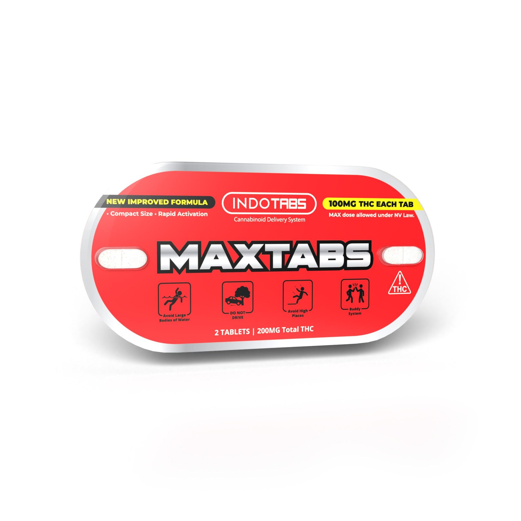 Photograph of product: IndoTabs | TH-oui Tablets | MaxTabs 100mg 2pk | 200mg