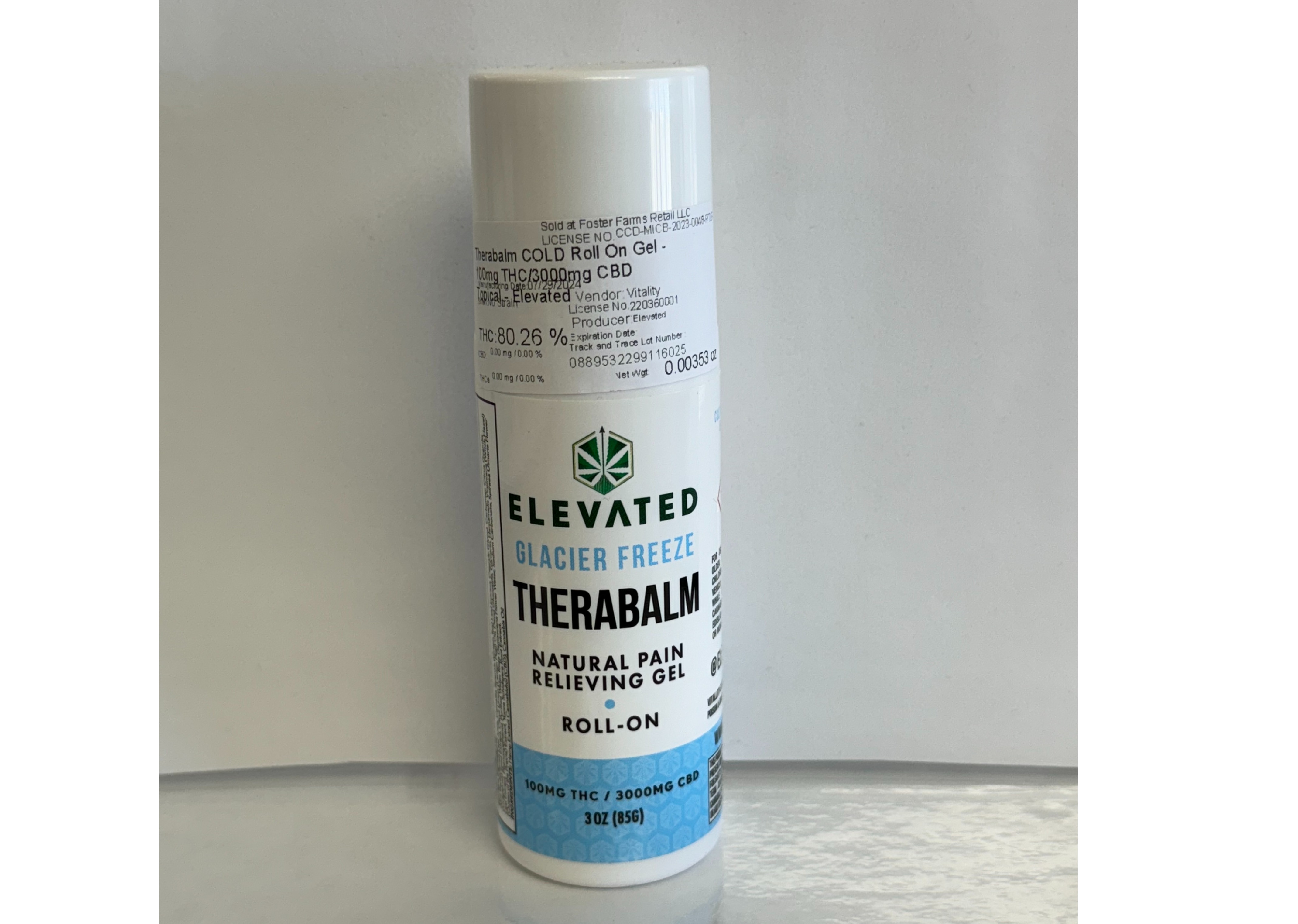 Photograph of product: Therabalm COLD Roll On Gel - 100mg TH-oui/3000mg CBD Topical - Elevated