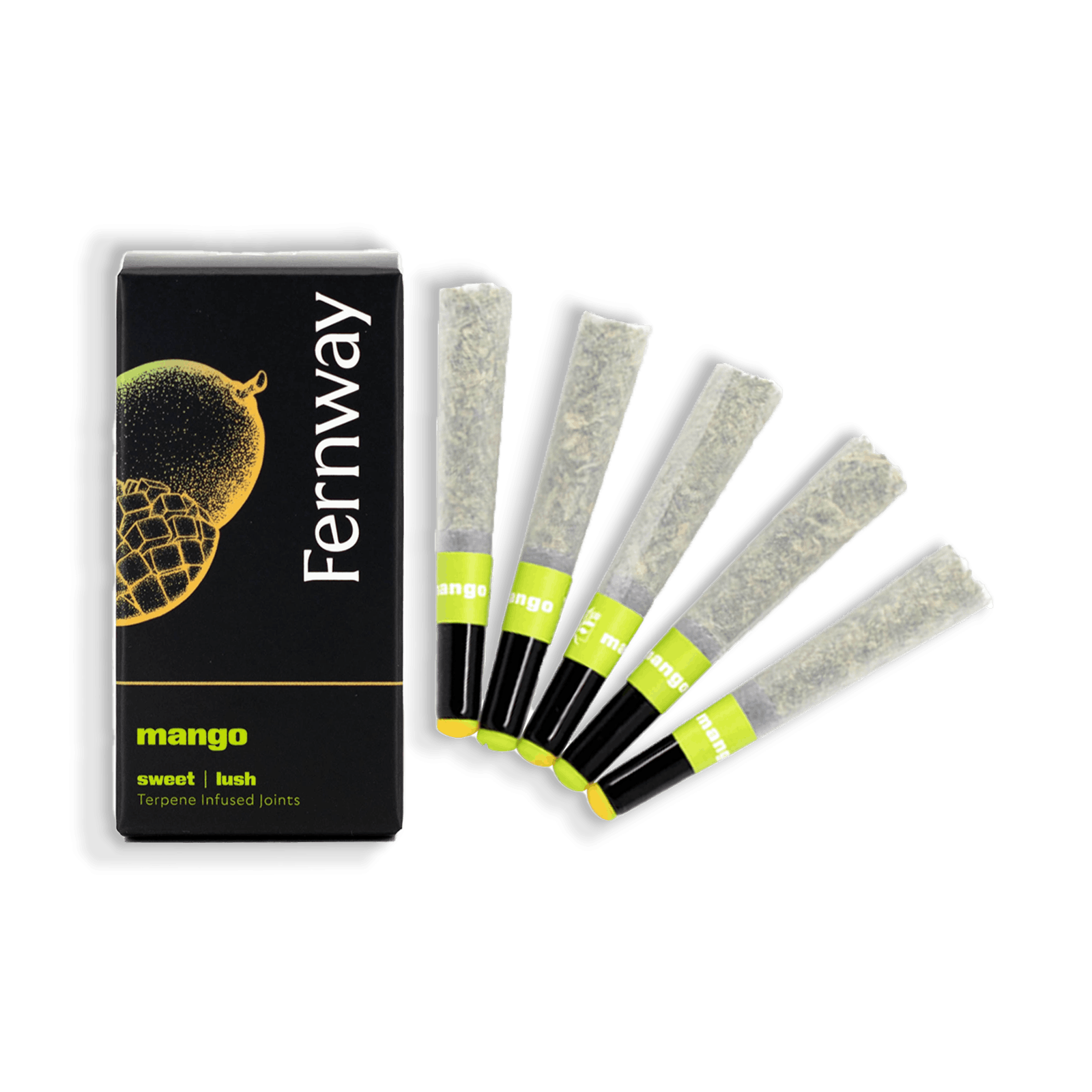 Photograph of product: Fernway Mango Terpene (H) Infused Preroll .5g 5pk