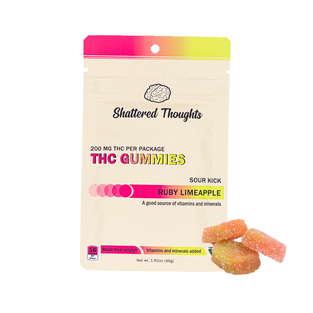 Photograph of product: Shattered Thoughts | Ruby Limeapple Gummies | 10x20mg  | 200mg