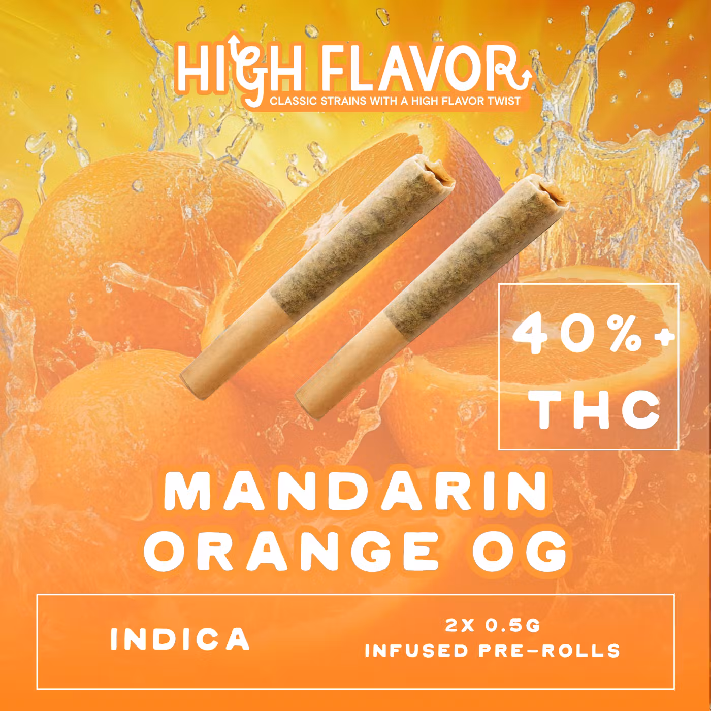 Photograph of product: 0.5g/2pk Mandarin Orange OG Infused Pre-Rolls | TAX INCLUDED