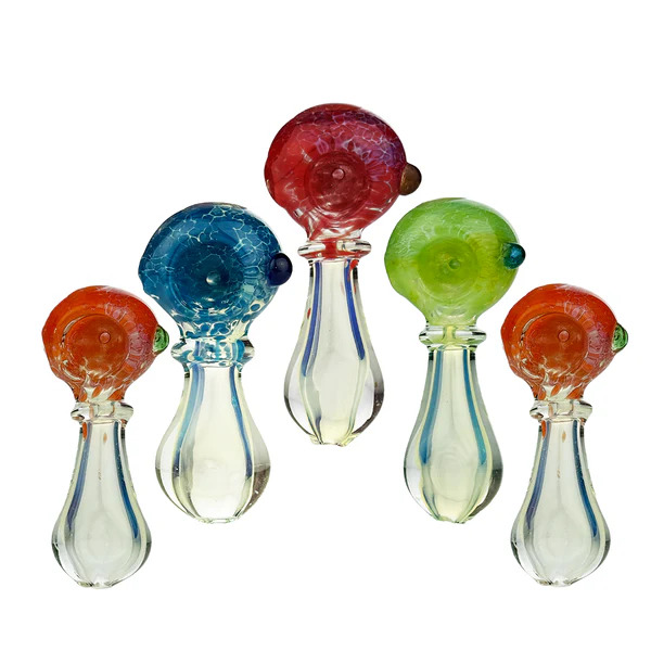 Photograph of product: 2.5" Silver Fume Double Glass Hand Pipe Spoon