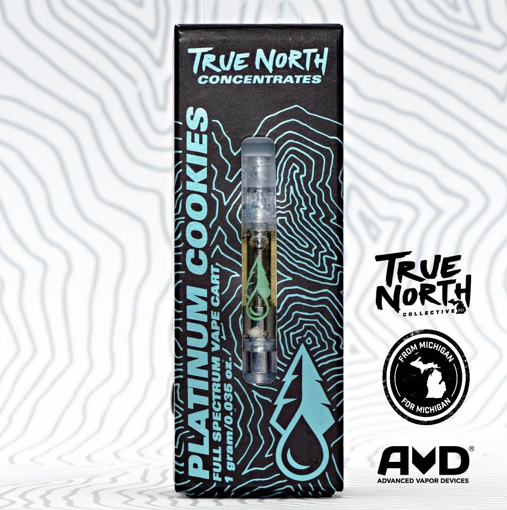 Photograph of product: True North - Platinum Cookies Full Spectrum CDT Cartridge 1g | 5/$50