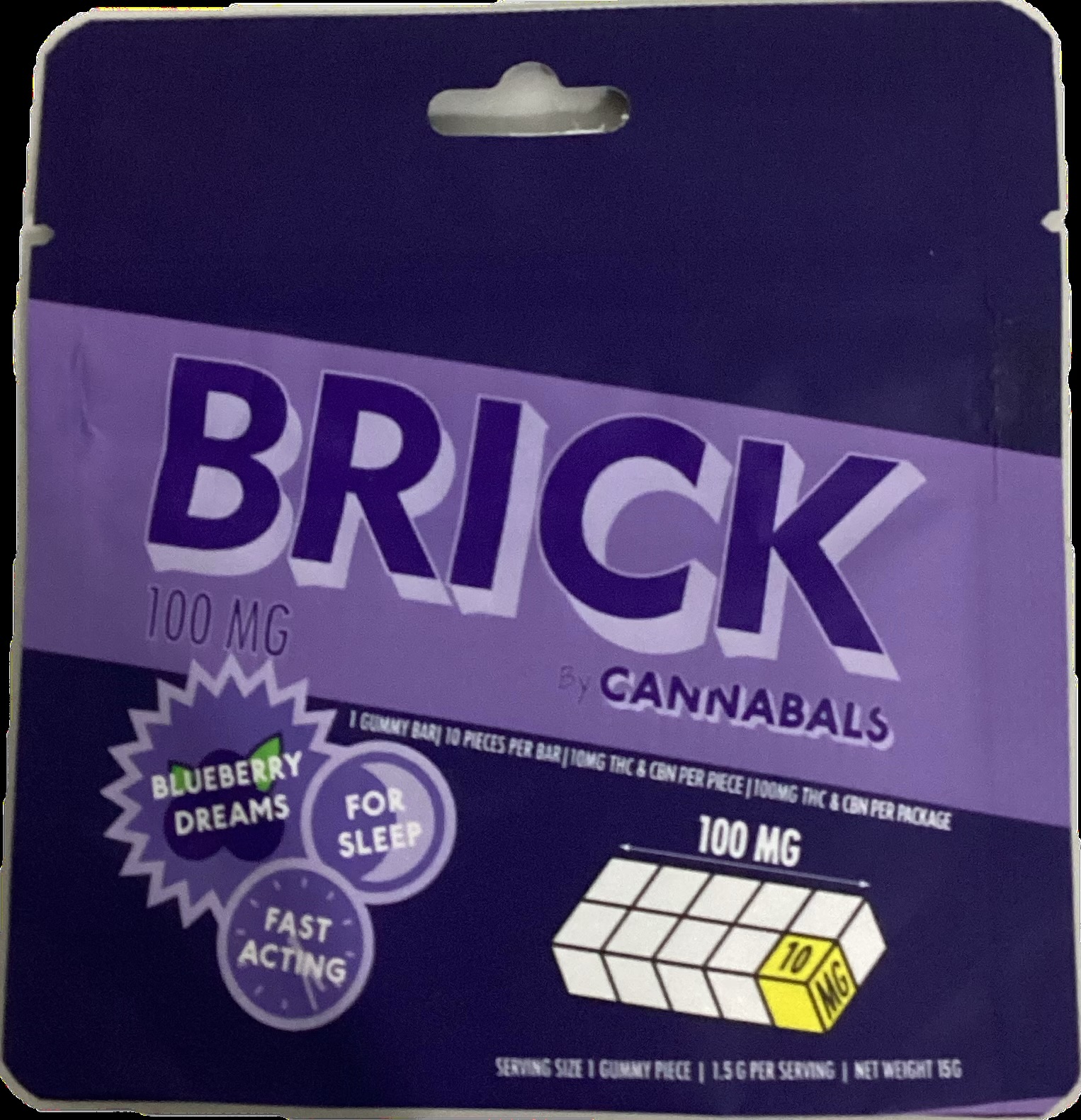Photograph of product: Cannabals | Bricks| Blueberry Dreams | 100mg