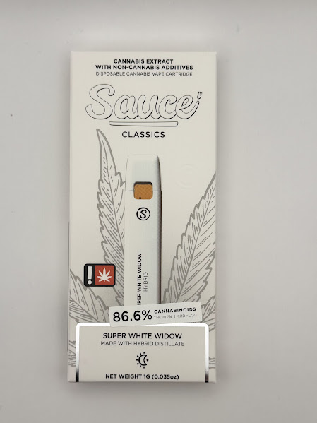 Photograph of product: Sauce Essentials Live Resin Disposable | Hybrid | White Widow