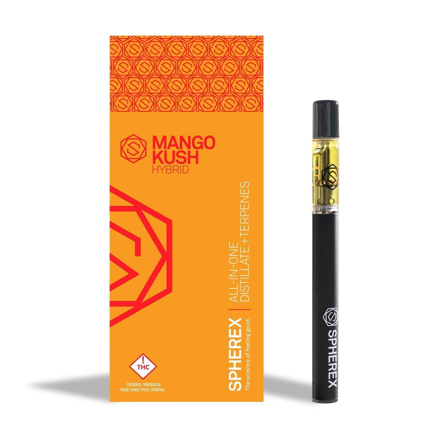 Photograph of product: Spherex Mango Kush AIO Cartridge 1g
