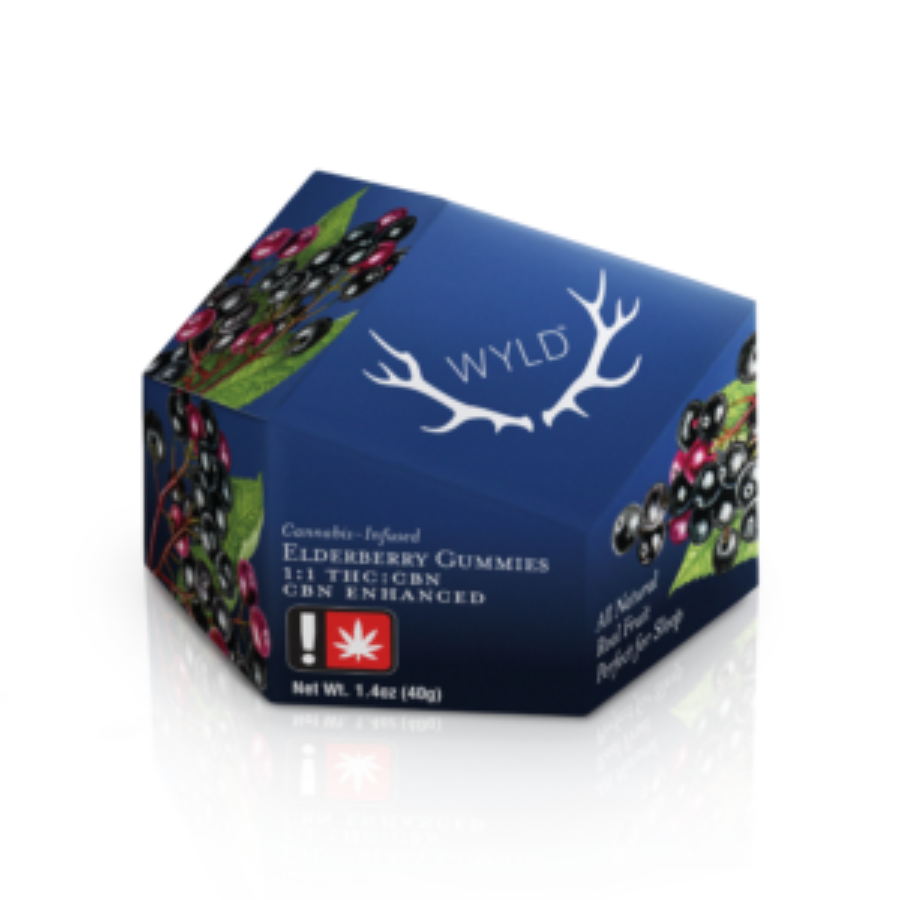 Photograph of product: WYLD Elderberry Gummy TH-oui 100mg +CBN