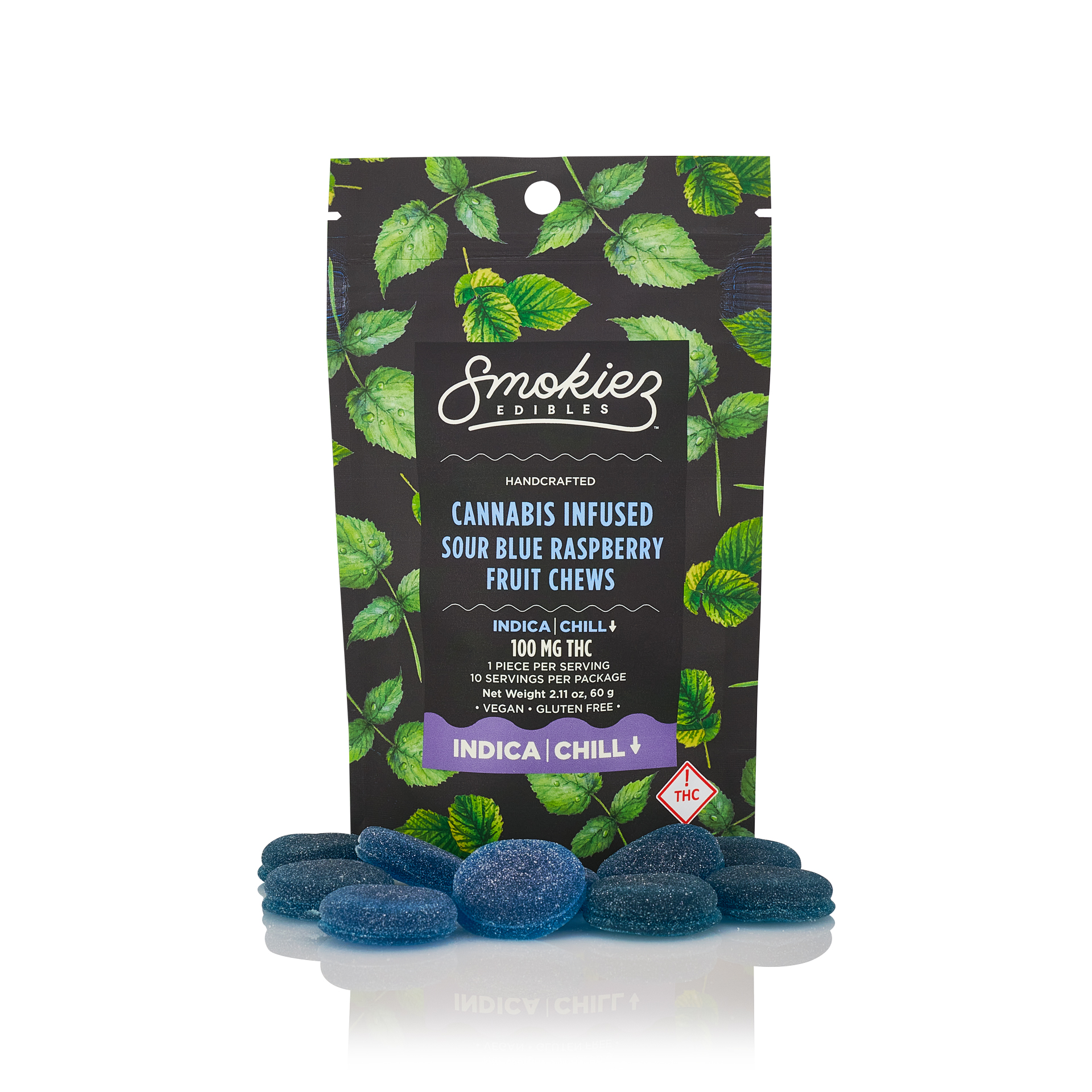 Photograph of product: Smokiez - Gummies Sour Blue Raspberry 10pk - 100mg