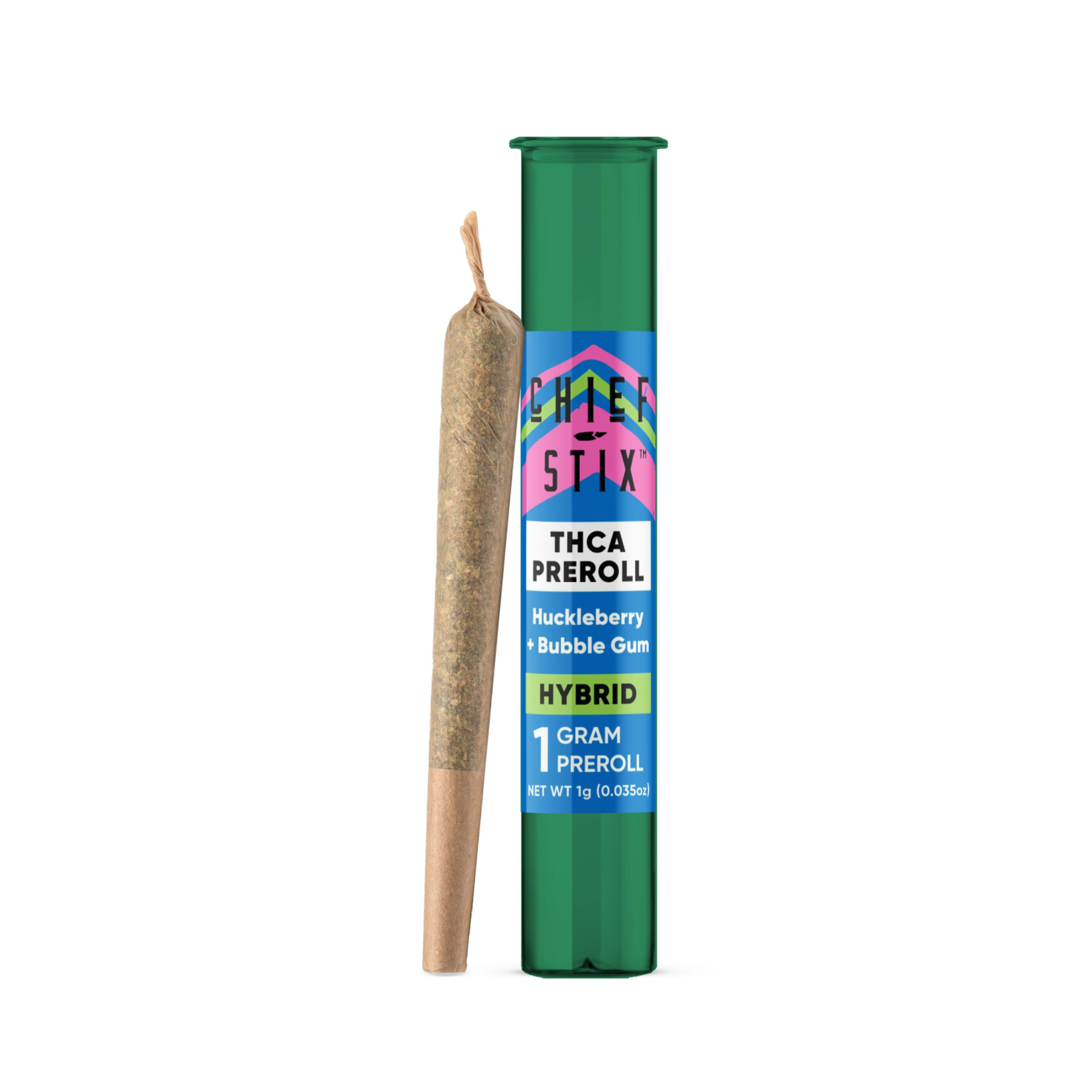 Photograph of product: Chief Stix TH-ouiA 1gram Pre-Roll - Huckleberry + Bubble Gum