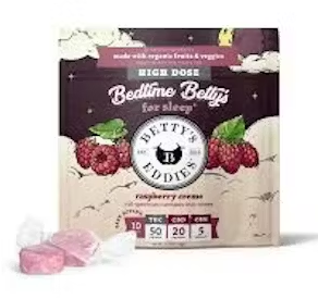 Photograph of product: Chews | Bedtime Betty's | Raspberry Creme | 50mg Per Serving | 10pk