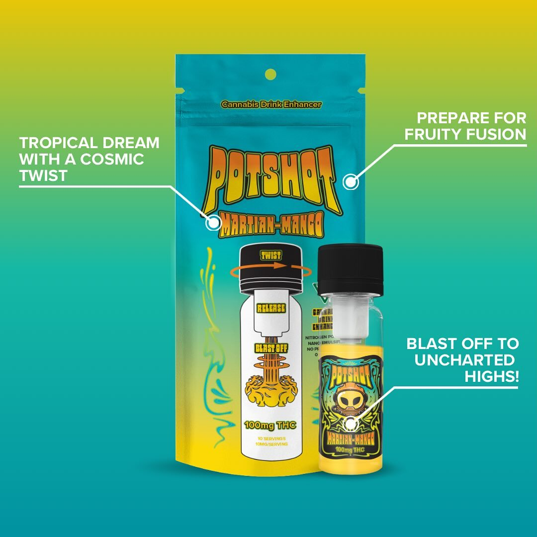 Photograph of product: Potshot | Martian Mango | 100mg | Oui'd Infused Beverage Enhancer