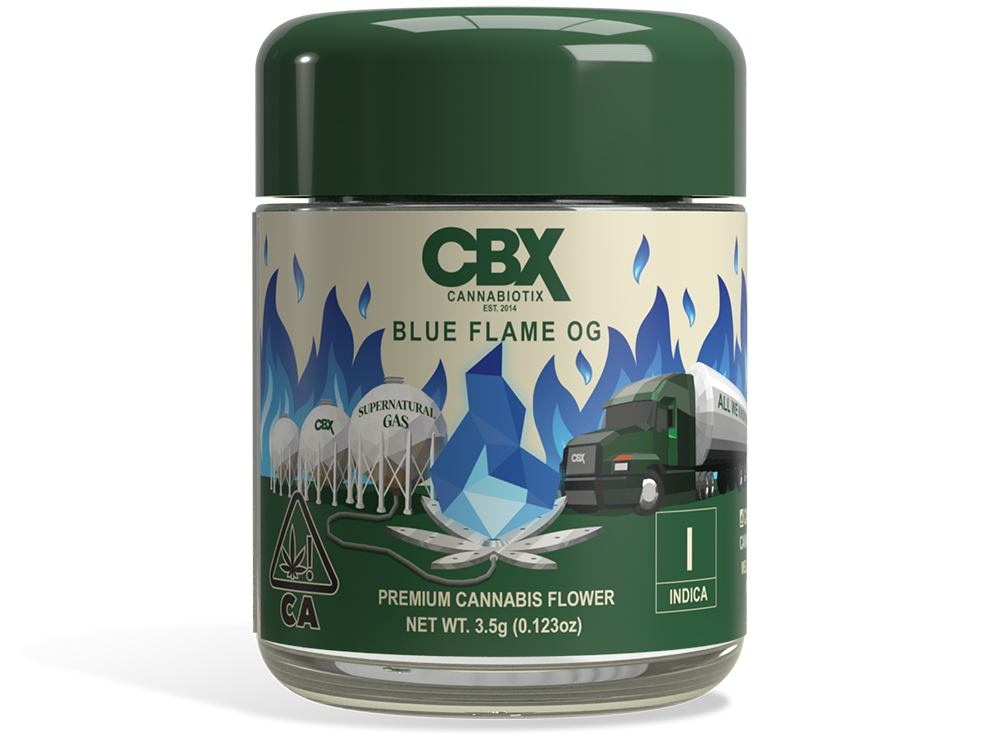 Photograph of product: CBX - Flower - Blue Flame OG - 3.5G