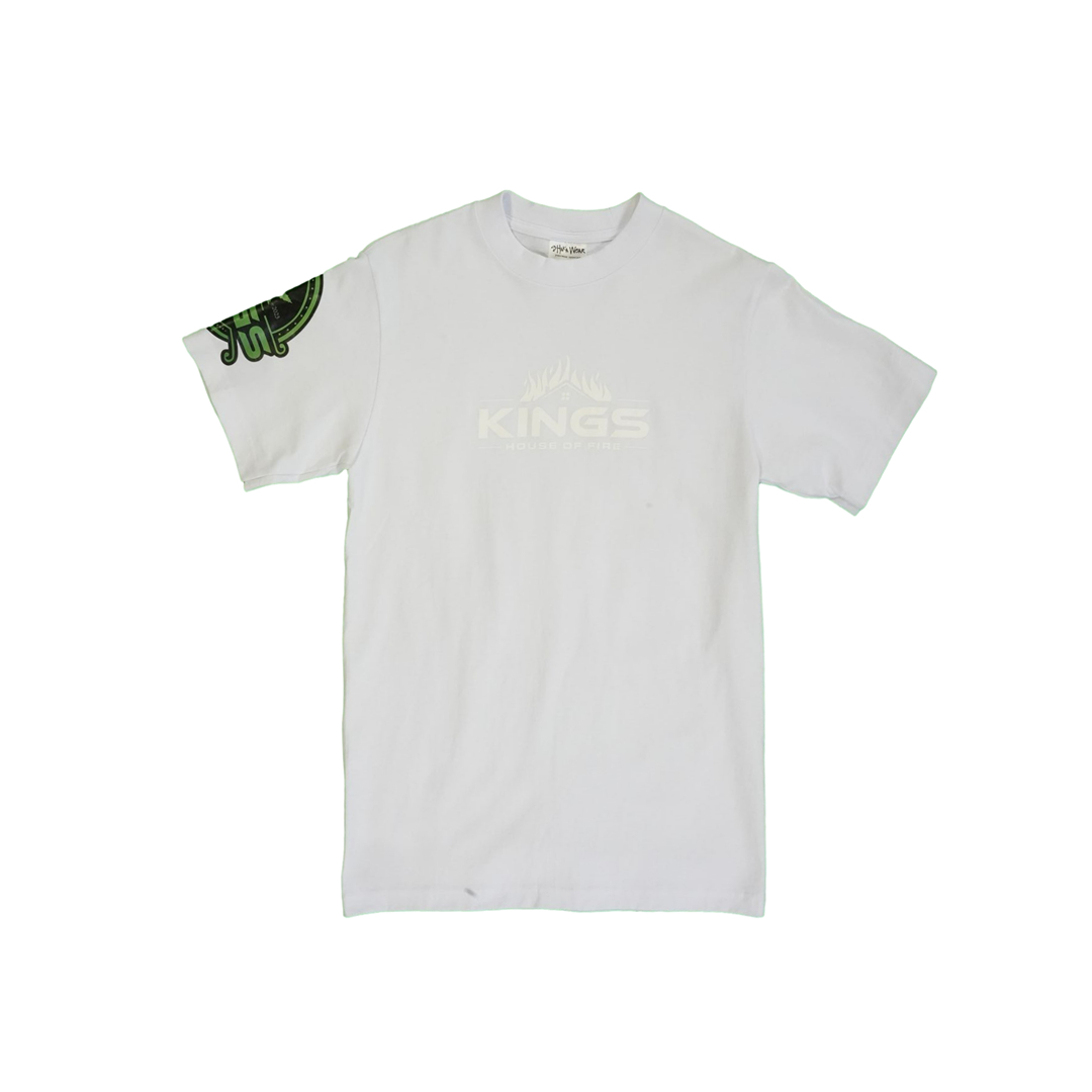 Photograph of product: T-Shirt | KHOF Logo White/Green Sleeve S/S | White | S-XXL