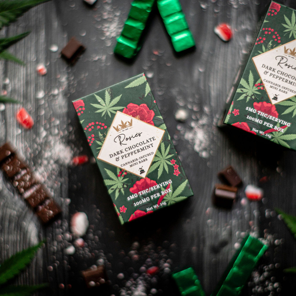 Photograph of product: Rosie's | 100mg TH-oui | Peppermint Mini Chocolate Bars