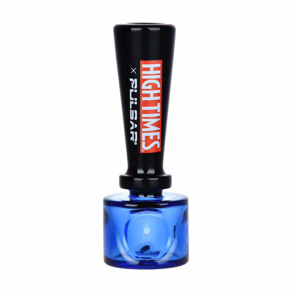 Photograph of product: High Times x Pulsar Geometric Spoon Pipe | 4.25" | Blue/Black