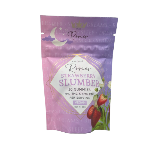 Photograph of product: Strawberry Slumber | Gummies | 1:1 TH-oui:CBN | 100mg