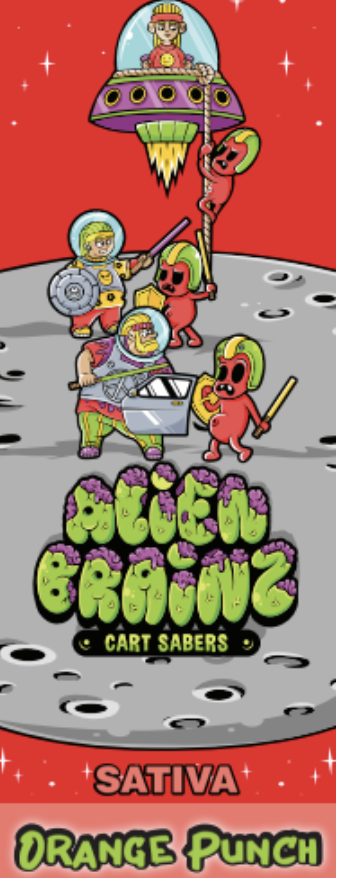 Photograph of product: Alien Brainz | Vape Cart - Orange Punch - 1g