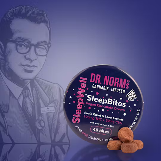Photograph of product: Dr. Norm's | Brownie Sleep Bites | 2:1 THC:CBN | 100mg