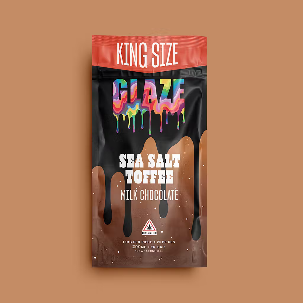 Photograph of product: Glaze - Sea Salt Toffee - Chocolate Bar - 200mg
