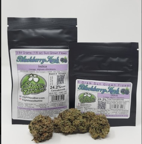 Photograph of product: Eighth Brother 3.5g Blackberry Kush
