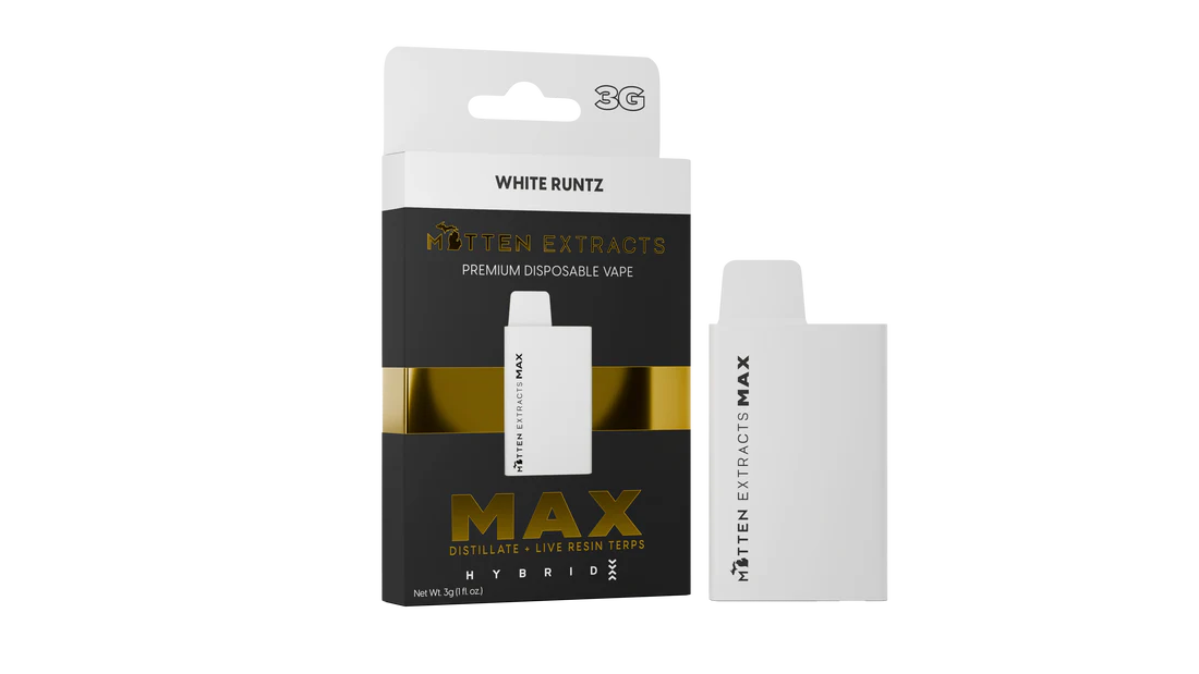 Photograph of product: MITTEN EXTRACTS MAX | WHITE RUNTZ - PLUS DISPOSABLE HYBRID
