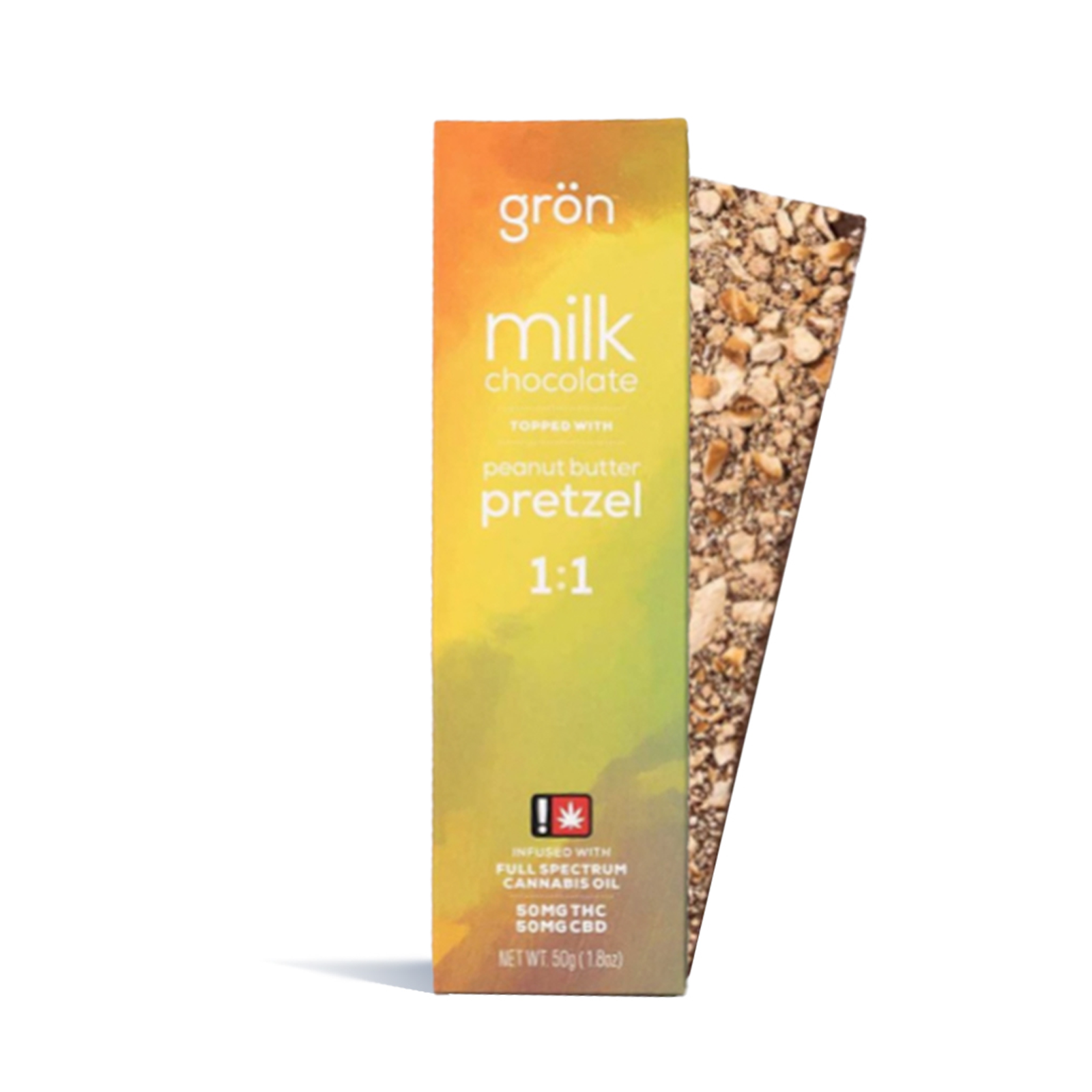 Photograph of product: 1:1 Milk Chocolate Peanut Butter Pretzel Bar | 50mg