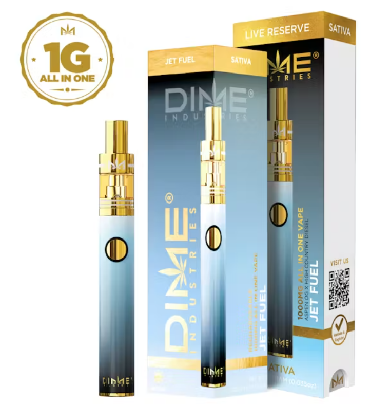 Photograph of product: DIME Jet Fuel (S) Live Reserve All-In-One Disposable Vape 1g