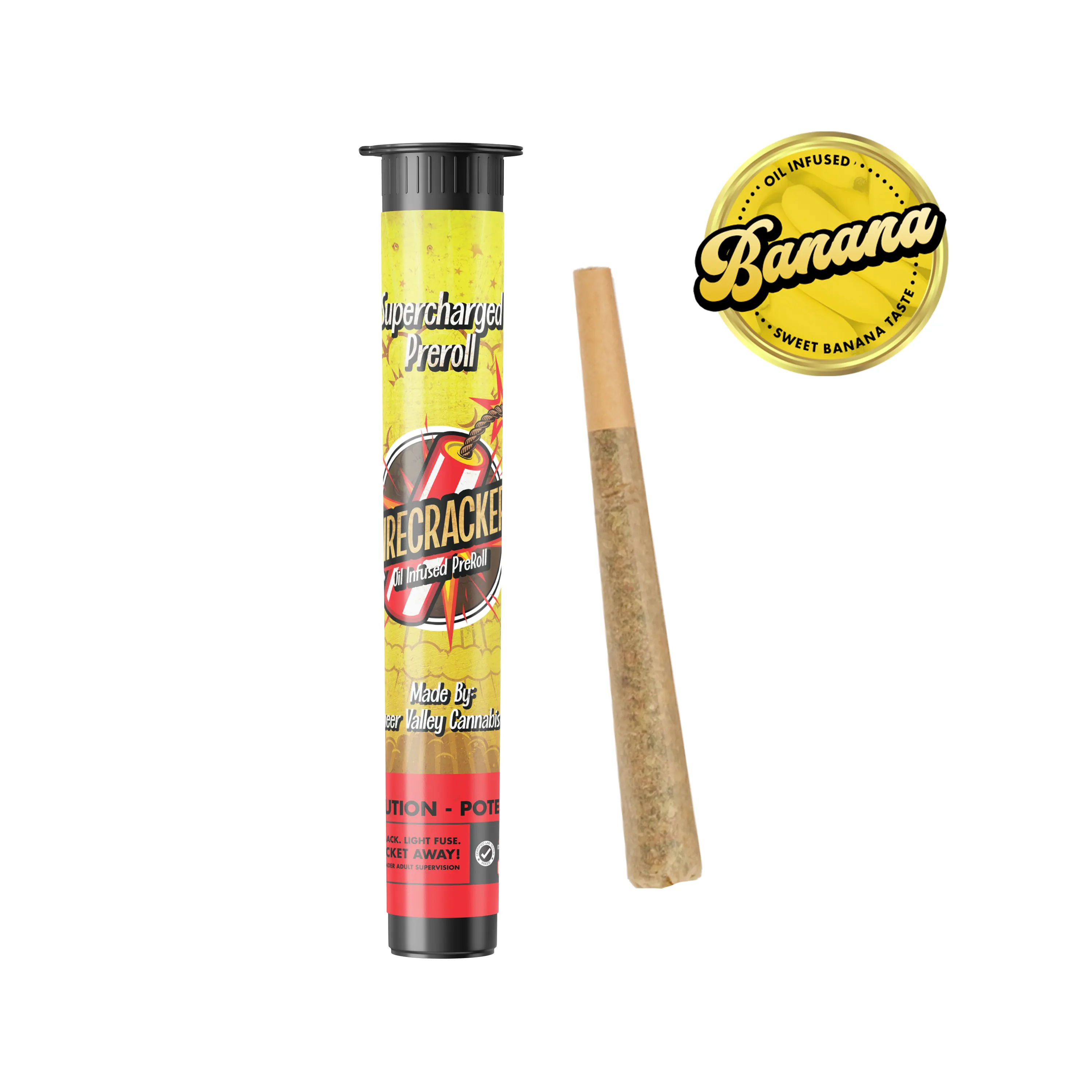 Photograph of product: Firecracker | Banana Candy Infused Pre-Roll | 1.0g