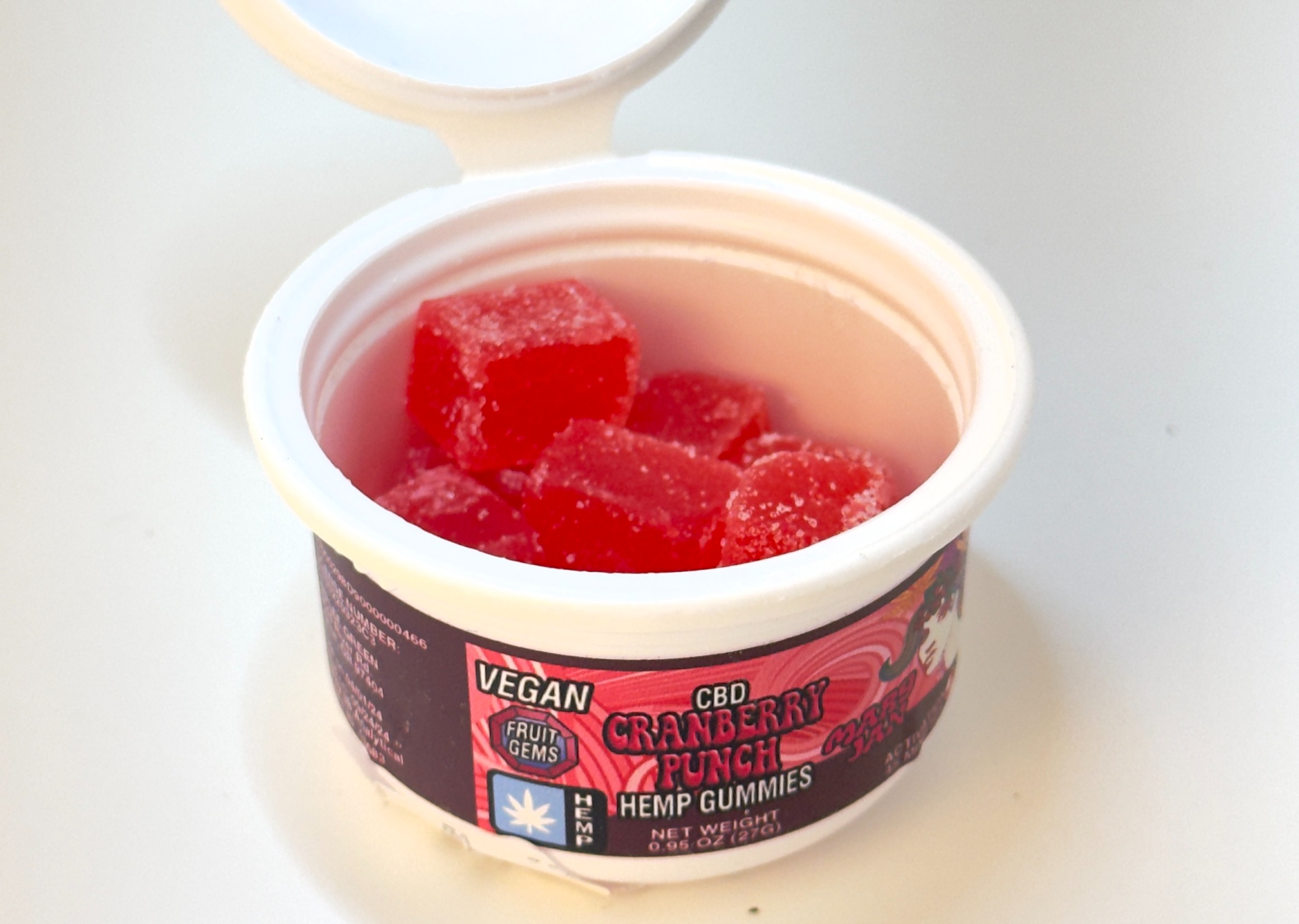 Photograph of product: MaryJans - 100mg Cranberry CBD Gummy Multi-Pack