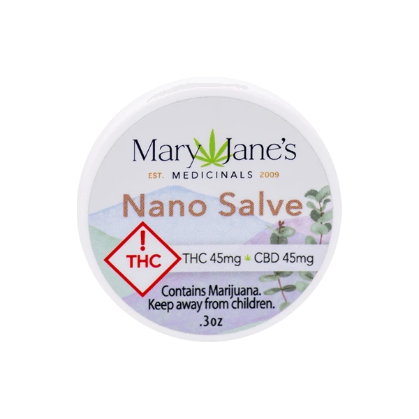 Photograph of product: .3oz Nano Salve - 45mg TH-oui / 45mg CBD