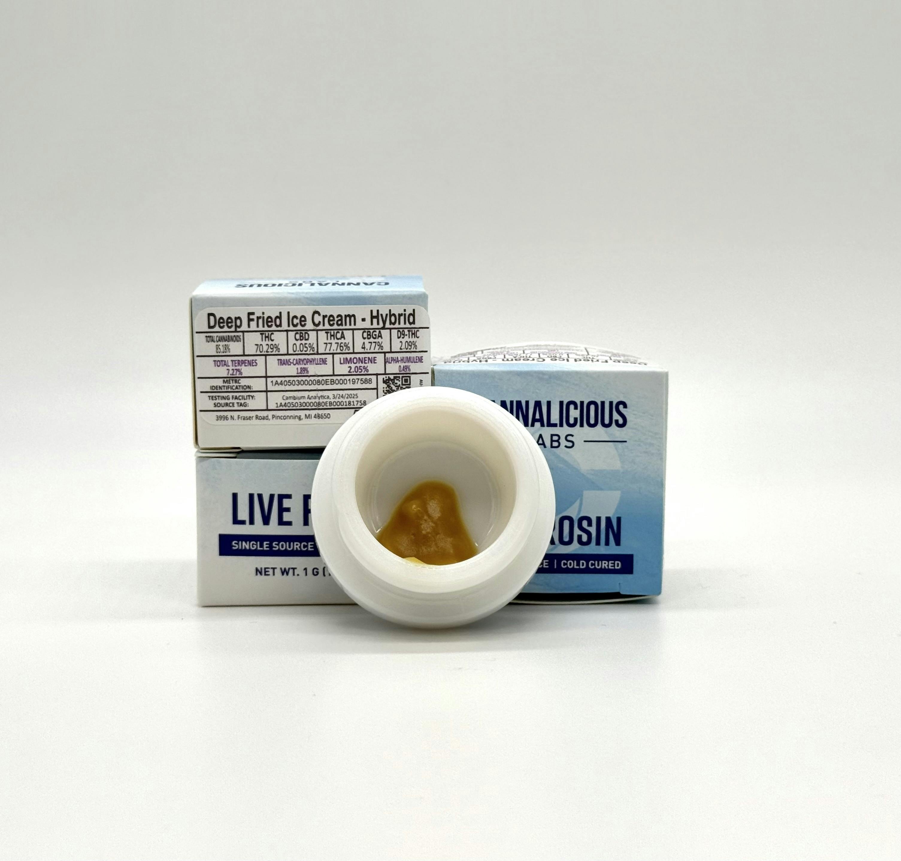 Photograph of product: Cannalicious 1g Deep Fried Ice Cream (Hybrid) Live Rosin