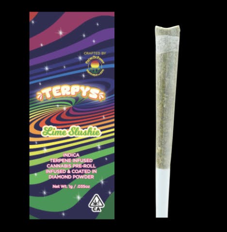 Photograph of product: Terpys Lime Slushie Infused Preroll. 1g - Sales Floor