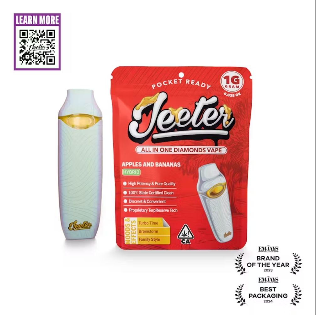 Photograph of product: Disposable Vape | Jeeter | Apples and Bananas [Liquid Diamonds] | 1g