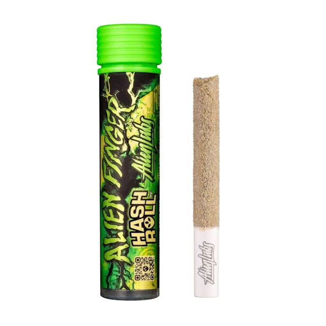 Photograph of product: Brain Wash 'Alien Finger' Rosin au chocolat Infused 1g Preroll - 