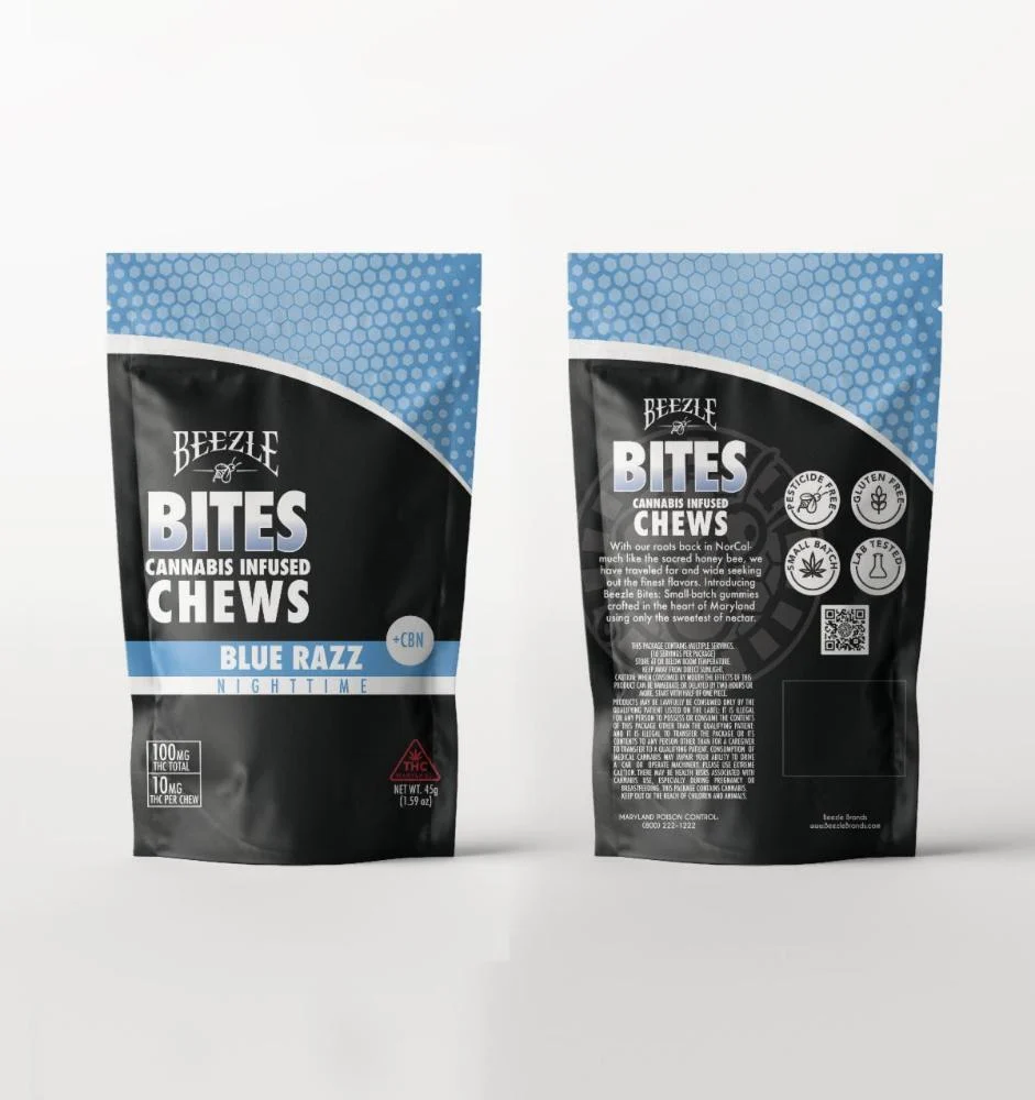 Photograph of product: Beezle Blue Razz TH-oui:CBN Bites | 10mg (10ct)