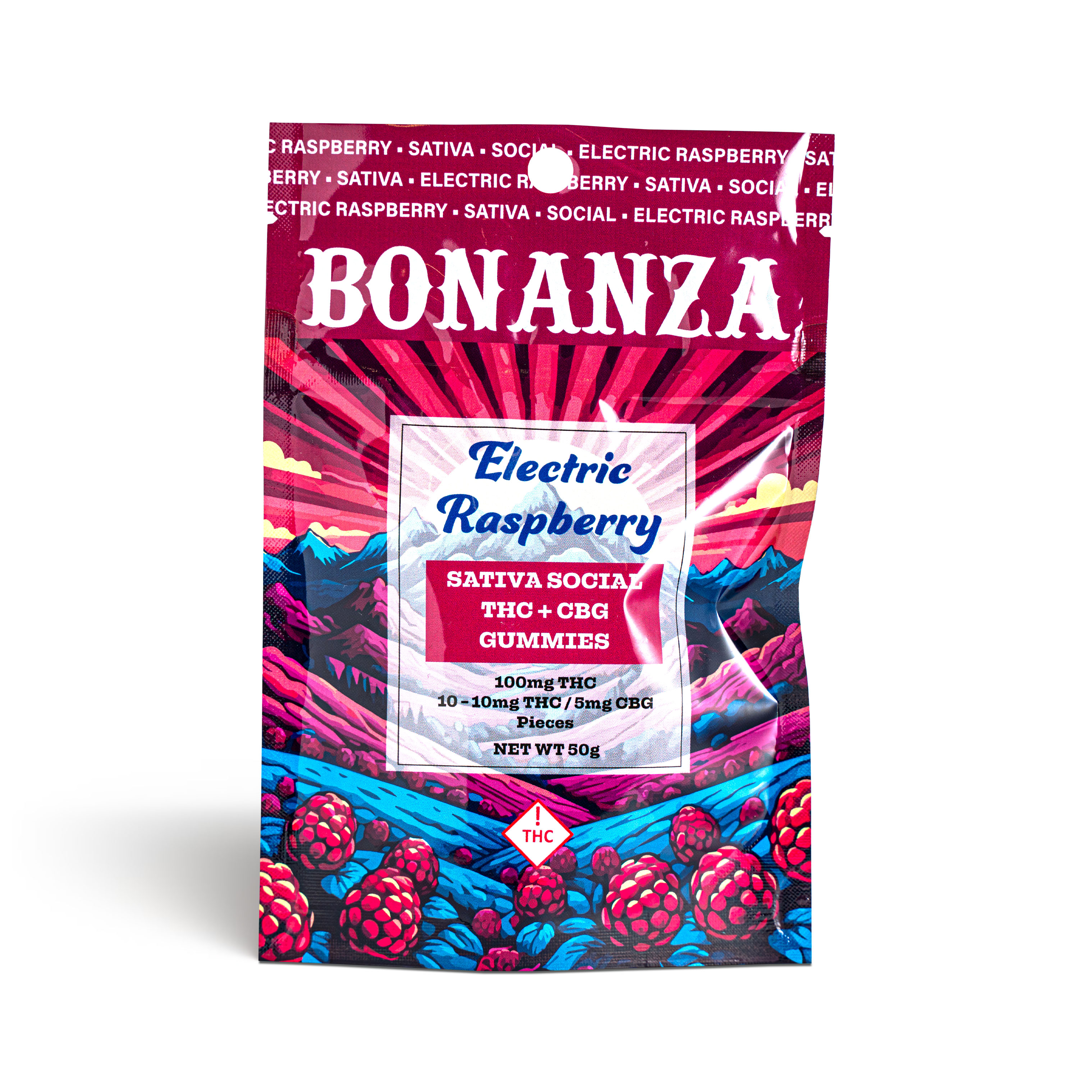 Photograph of product: Electric Raspberry 2:1 TH-oui/CBG Gummies - 100mg