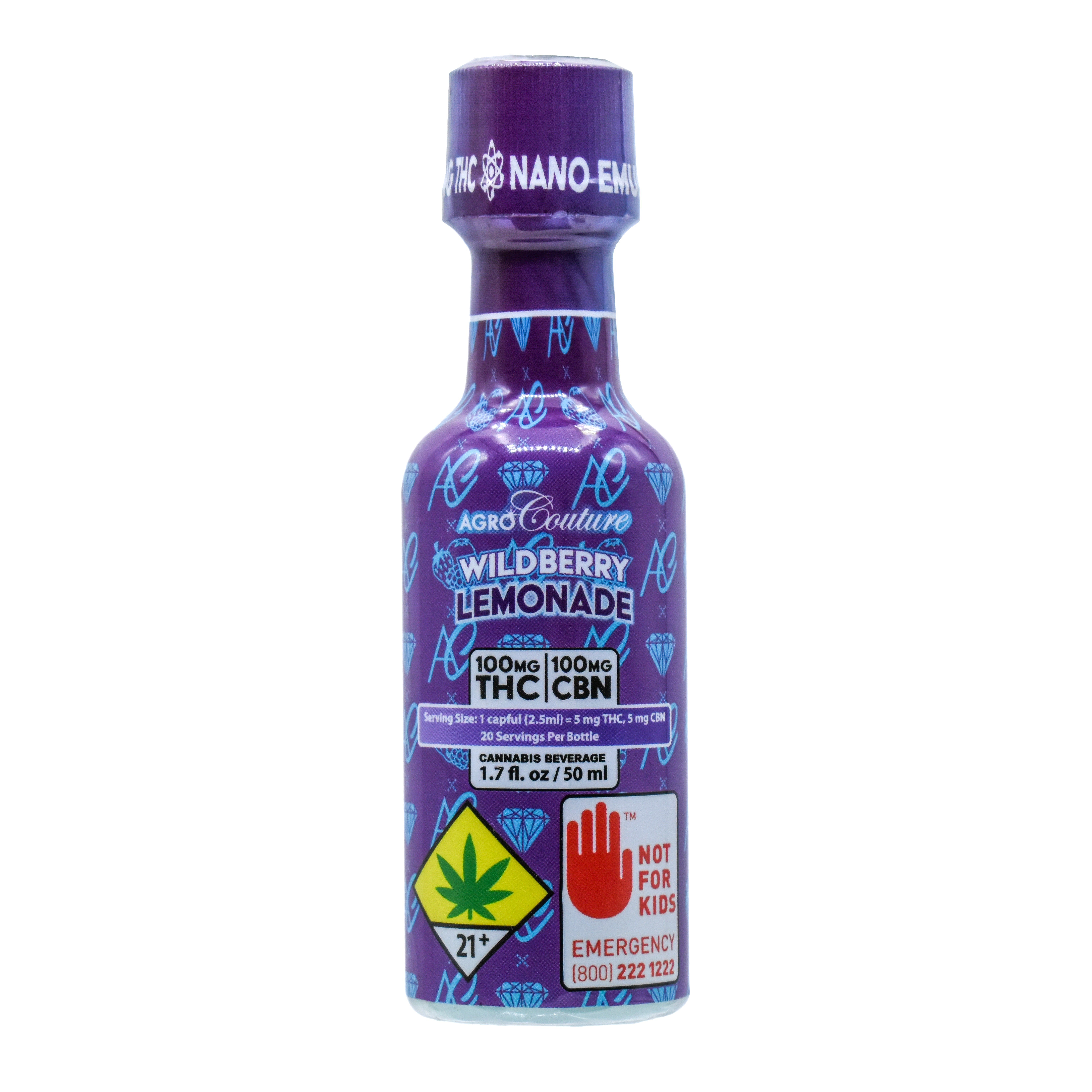Photograph of product: Agro Couture - Wild Berry CBN - 100mg Liquid Edible - 1.7oz